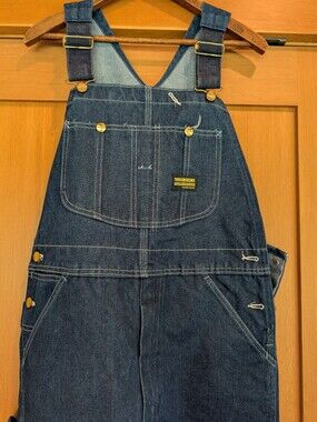Union Made Vintage Sears Toughskins Overalls Work Wear Large Short *Hemmed